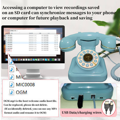 USB Kompatibel Guest Book Phone Button Desain Voicemail Audio Guest Book ODM