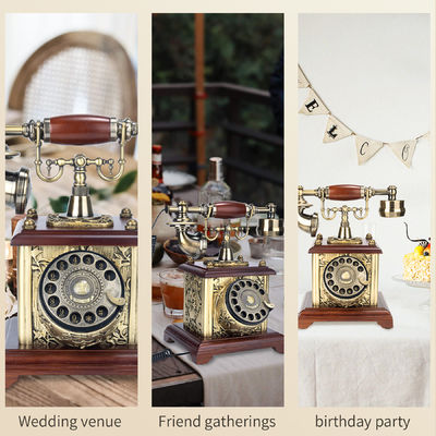 Bronze Vintage Guest Book Telepon Voicemail Pernikahan Guest Book Gaya Eropa Bangunan Plastik
