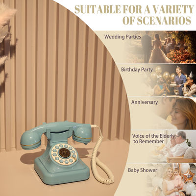 32GB Clear Sound Telephone Guest Book Pernikahan Biru Untuk Baby Shower Acara