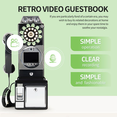 Disesuaikan Retro Pernikahan Audio Video Guestbook ABS Plastik Pesta Perjamuan Tamu Berkat Sign-In Buku Pesan Suara Disesuaikan