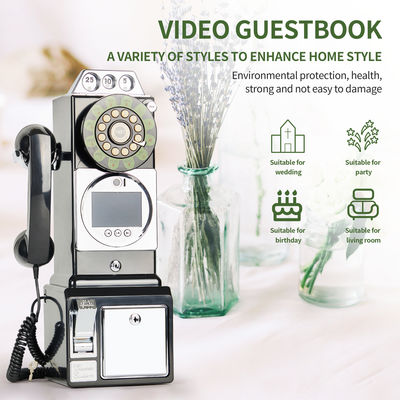 Disesuaikan Retro Pernikahan Audio Video Guestbook ABS Plastik Pesta Perjamuan Tamu Berkat Sign-In Buku Pesan Suara Disesuaikan
