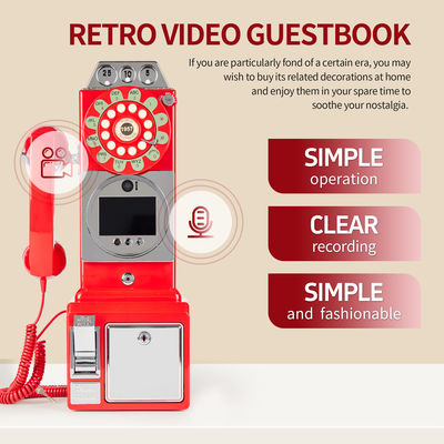 Disesuaikan Retro Pernikahan Audio Video Guestbook ABS Plastik Pesta Perjamuan Tamu Berkat Sign-In Buku Pesan Suara Disesuaikan