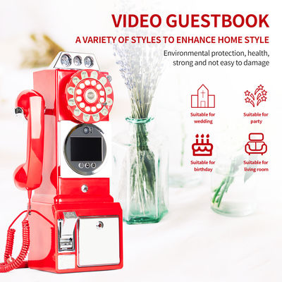 Disesuaikan Retro Pernikahan Audio Video Guestbook ABS Plastik Pesta Perjamuan Tamu Berkat Sign-In Buku Pesan Suara Disesuaikan
