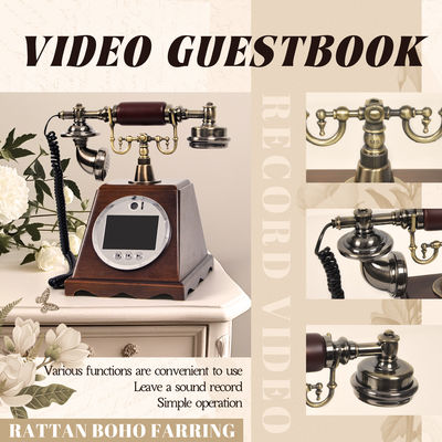 Disesuaikan Retro Pernikahan Audio Video Guestbook ABS Plastik Pesta Perjamuan Tamu Berkat Sign-In Buku Pesan Suara Disesuaikan