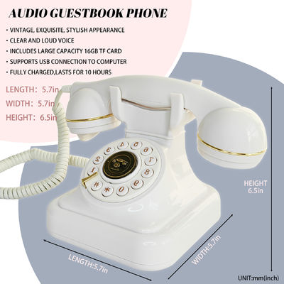 FiayaCom Telepon Buku Tamu Audio Pernikahan yang Canggih dengan Kapasitas Penyimpanan Tak Terbatas dan Baterai Isi Ulang