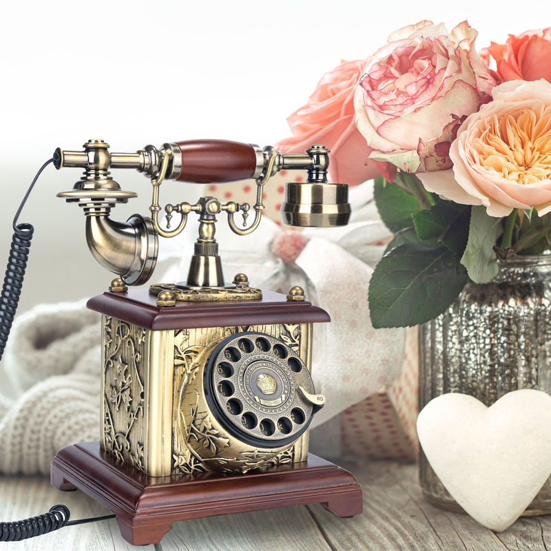 Bronze Vintage Guest Book Telepon Voicemail Pernikahan Guest Book Gaya Eropa Bangunan Plastik